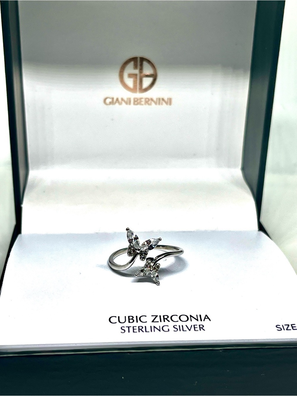Giani Bernini Sterling Silver Cubic Zirconia Butterfly Ring NWT